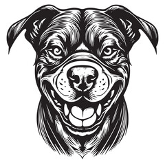 Happy Pitbull Dog vector illustration In White Background for design