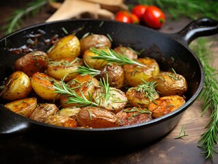 fried potatoes with rosemary