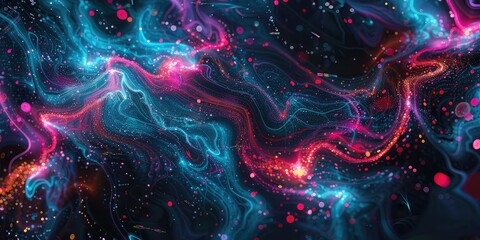 Fototapeta premium Digital background perfect for tech processes, neural networks, artificial intelligence, data transfer and encryption, digital archives, sound and graphic presentations, science, education, etc
