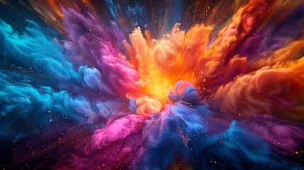 Fototapeta premium Create a vibrant 3D burst of colors