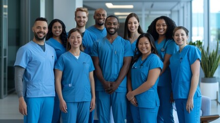 The medical team in scrubs
