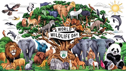 World Wildlife Day (Illustration-typography)