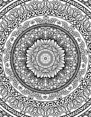 Full Page Mandala Letter Size for Coloring Pages Mandala, Adult, Kids, Lined Pages inspired by Islam Arabic Pakistan Indian. For Publishing Use ADULT Mandala Relaxing Coloring Pages Print