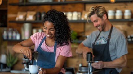 The baristas making coffee