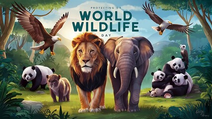 World Wildlife Day (Illustration-typography)