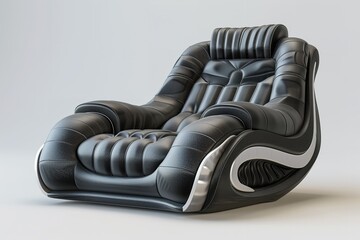 Car seat set in 3D, chair, and rendering of automobile leather. Generative Ai