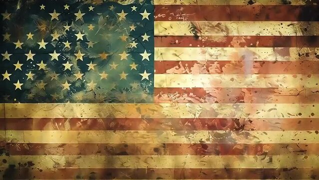 the American flag  with a grunge texture