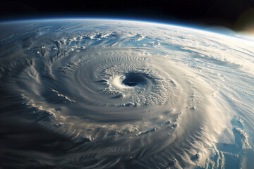 a massive hurricane viewed from space generated by AI