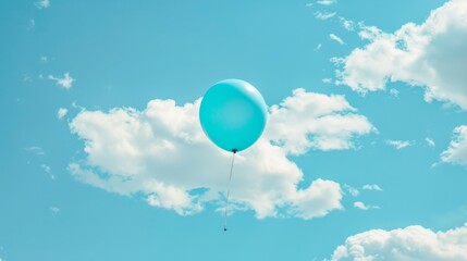 Obraz premium The floating blue balloon