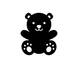 Teddy bear icon. Simple vector plushie bear toy illustration.