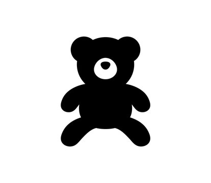 recommend clip art: Teddy bear icon. Simple vector plushie bear toy illustration.