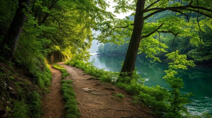 Naklejka premium path in the forest
