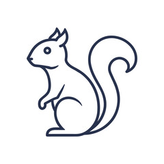 Animal logo squirrel icon vector Illustration line art