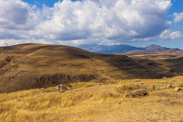 Landscape of the Armenian steppe. Armenia.