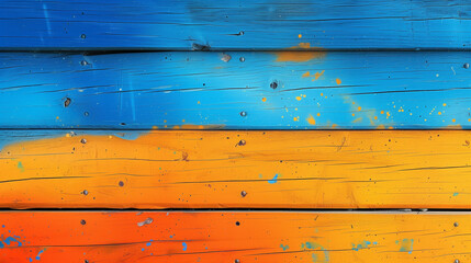Fototapeta premium colorful vibrant aged horizontal background with medium turquoise, pastel orange and royal blue color.