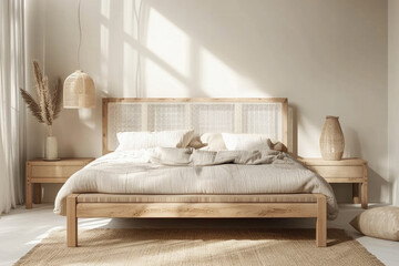 Aesthetic Interior Bedroom Bed Mock Up