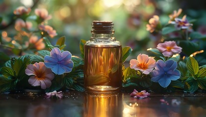 Herbal remedies for natural healing concept of holistic care close up, theme of alternative medicine, ethereal, overlay wellness spa