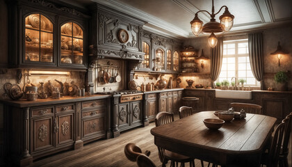  Una cucina in stile vintage dall'atmosfera elegante e nostalgica