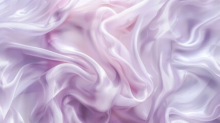 Abstract background of soft, flowing, purple silk fabric with smooth, elegant waves and wrinkles.