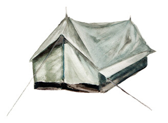 Camping tent illustration isolated on white.  © Victoria