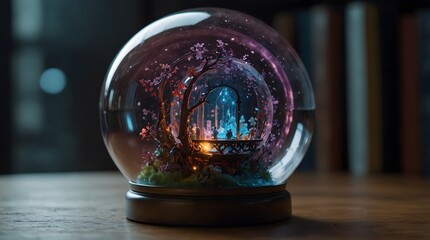  A magical glass ball that shows visions of the future, complicating the protagonist's decisions ai_generated