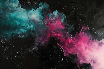 Interstellar cloud of magenta and teal dust