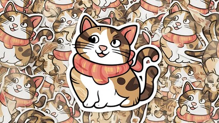 cat seamless pattern vector wallpaper
