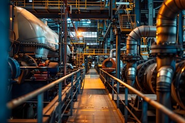 Illustration of Investing in training and education programs to upskill workers for new technologies and processes in industrial plants. Ai Generate.