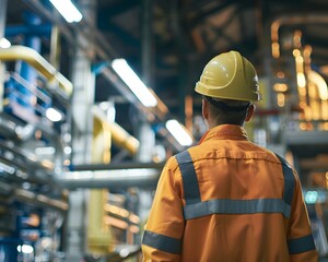 Illustration of Investing in training and education programs to upskill workers for new technologies and processes in industrial plants. Ai Generate.