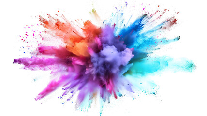 A playful splash of multicolored powder exploding outward