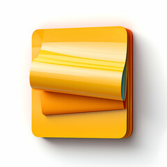 Stack of yellow books isolated on white background. 3D illustration.