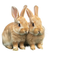Obraz premium two rabbits on white background