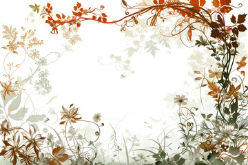 A green and white background with a flowery design