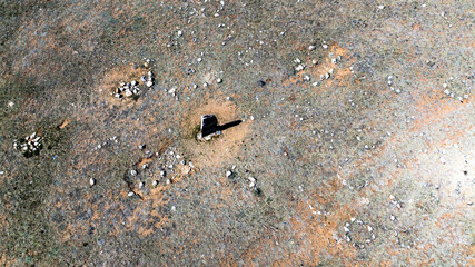 sacred shamanic historical places from the height of a drone flight in the southern regions of Altai in May
