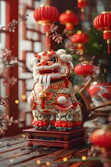 Fototapeta premium Lion dance