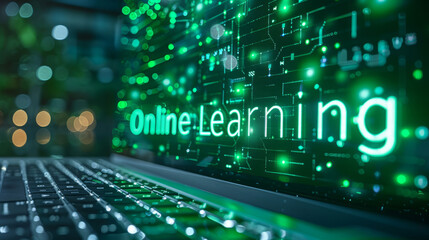 Fototapeta premium Online Learning on Laptop Screen