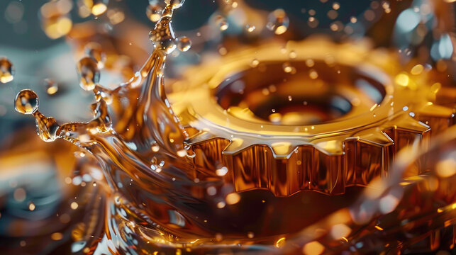 gear covered in oil fluid