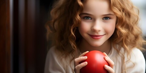 Adorable girl with red nose for Red Nose Day charity event. Concept Charity Event, Red Nose Day, Cute Girl, Fundraising, Children's Charity