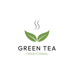 natural tea leaf logo design.