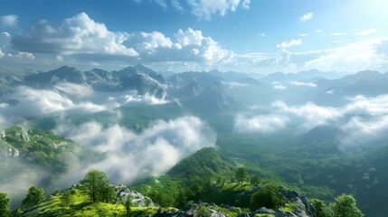 Obraz premium Amazing view from the top of the mountain