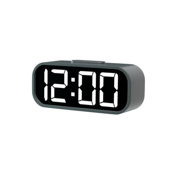 black digital clock 3d illustration icon