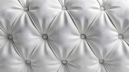 Fototapeta premium 3d render, White leather buttoned chesterfield pattern background. Abstract white leather sofa texture.