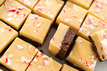 Homemade candy cane fudge