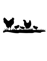 Farm Chicken | Farm Animals | Chicken and Chicks | Farm Life | Rooster & Hen | Livestock | Poultry | Farm Scene | Barn Owner | Original Illustration | Vector and Clipart | Cutfile and Stencil