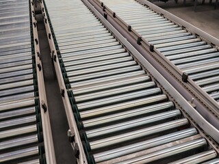 Obraz premium conveyor belt in factory