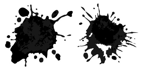 Vector set of grunge watercolor broad strokes