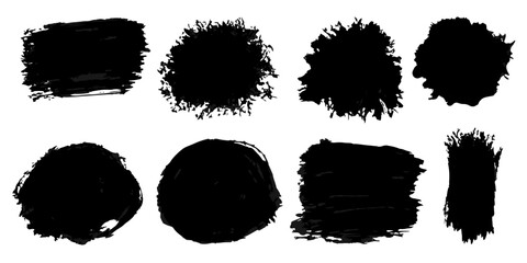 Vector set of grunge watercolor broad strokes