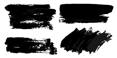 Vector set of grunge watercolor broad strokes