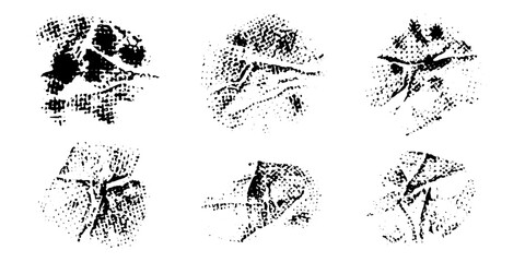 Vector set of grunge watercolor broad strokes