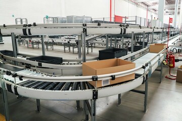Fototapeta premium conveyor belt in factory